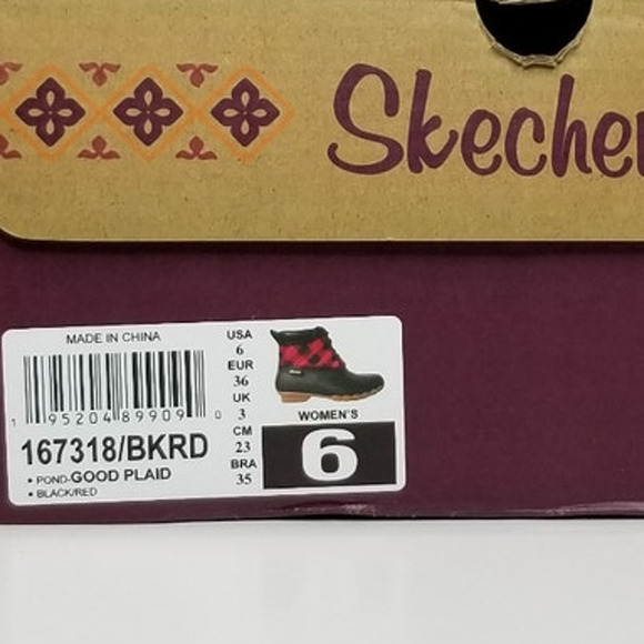 SKECHERS Women's Pond - Good Plaid Duck Boots Size 6 NWT - Picture 8 of 8